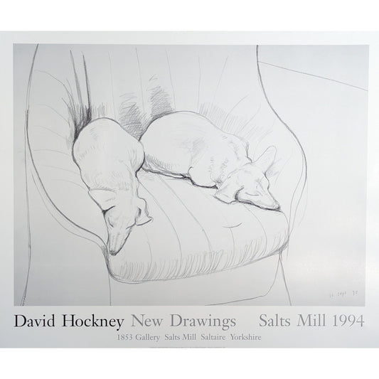 David Hockney Exhibition poster Black and White Dogs