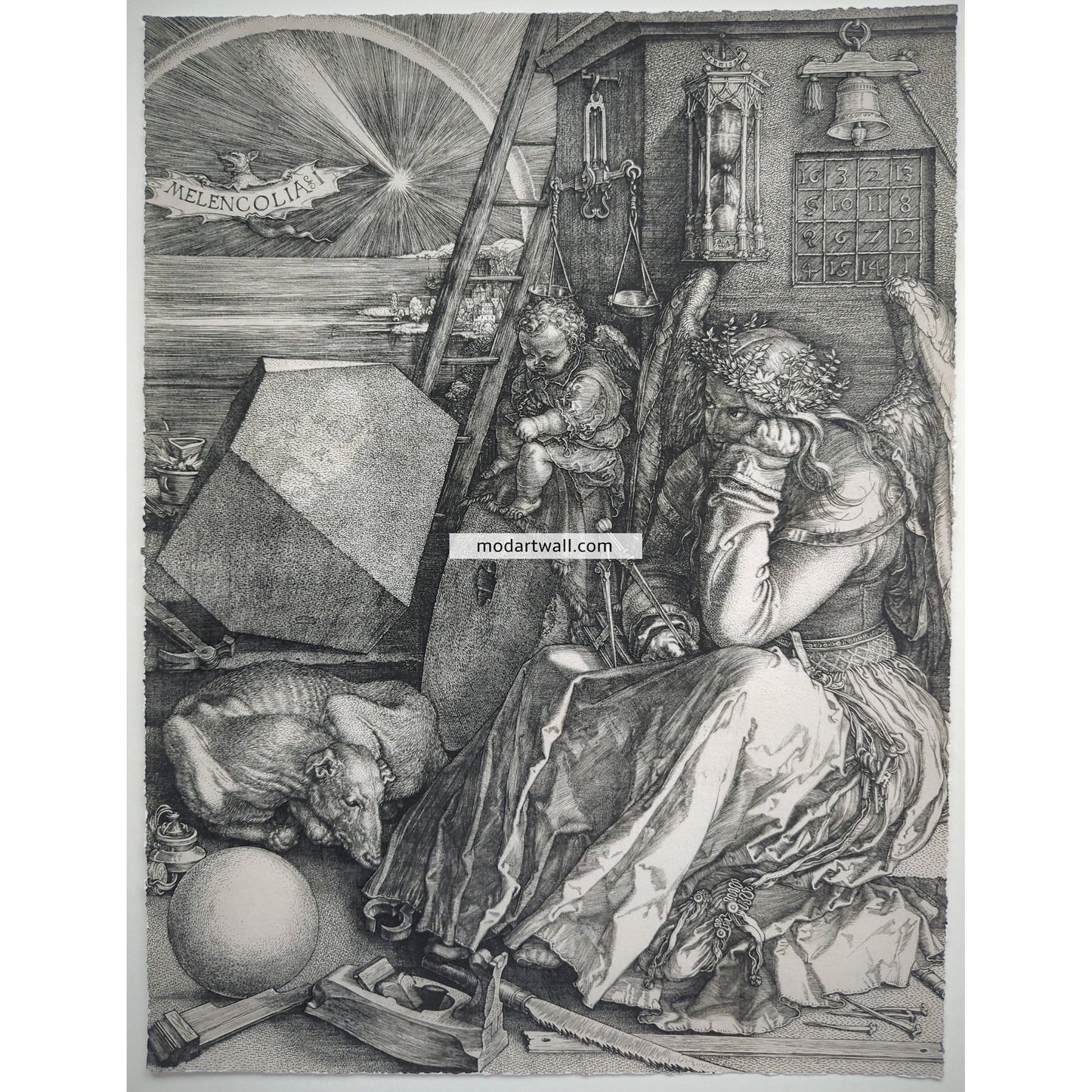 Albrecht Durer original exhibition print Melancholia 1